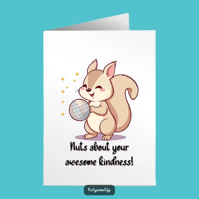 Free Printable Thank You Card: Squirrel's Disco Groove! A Humorous Downloadable Gift.