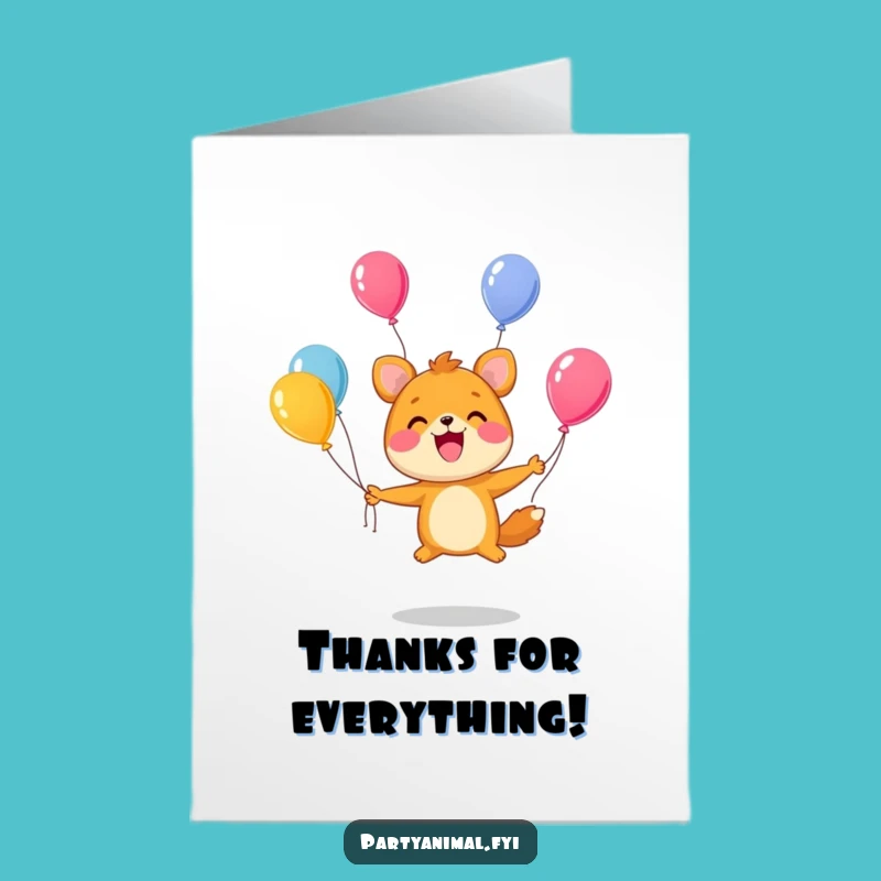 Free Printable Thank You Card: Juggling Thanks! Downloadable & Funny Gift