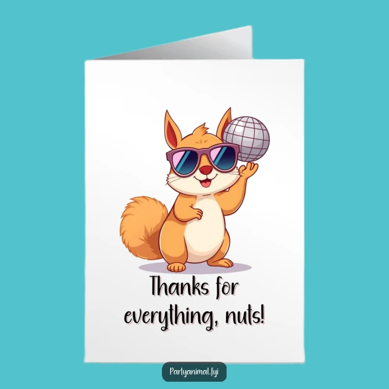 Free Printable Thank You Card: Disco Squirrel's Groovy Thanks, A Fun Downloadable Gesture