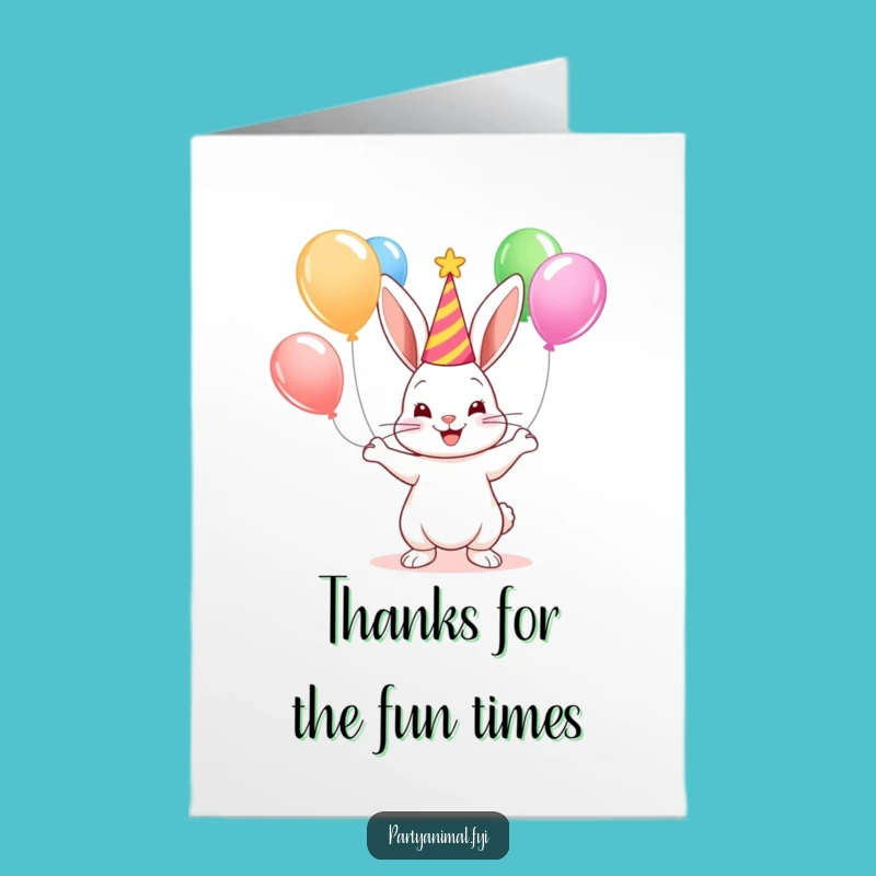 Free Printable Thank You Card: Bunny's Balloon Thanks! Cute Gratitude