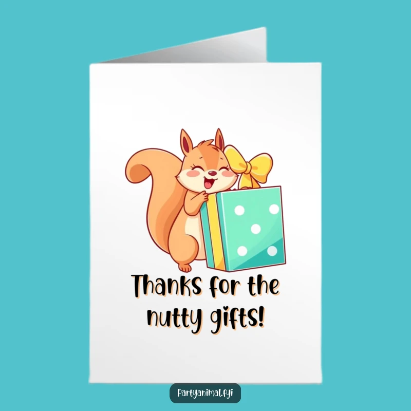 Free Printable Thank You Card: Squirrel Gift Thanks, Funny Downloadable Gift