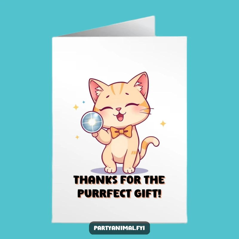 Free Printable Cat Disco Thank You Card: Funny Downloadable Gift for Gracious Thanks