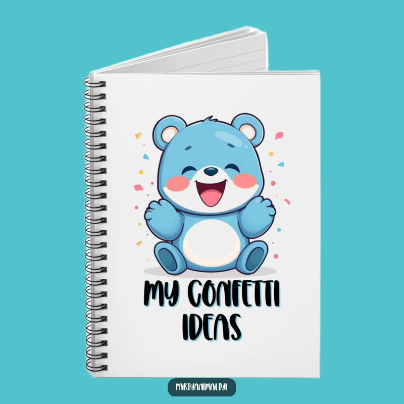 Funny Blue Bear Confetti Notebook - Creative Celebration Journal Gift