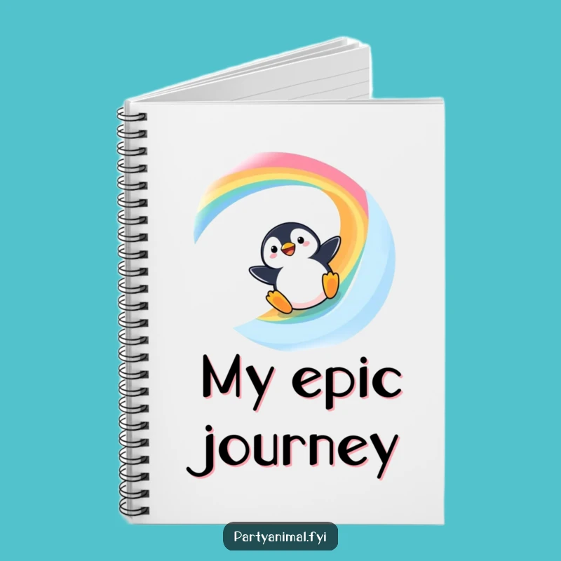 Funny Kawaii Penguin Rainbow Slide Notebook: Jot Down Fun Ideas!