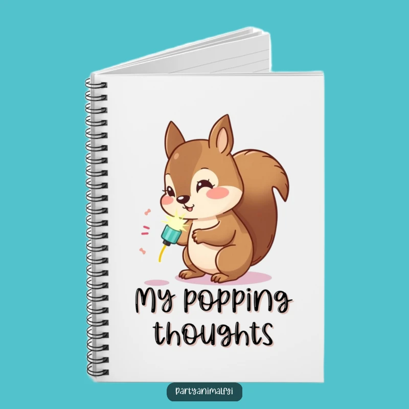 Funny Kawaii Squirrel Party Popper Notebook: Jot Down Curious Thoughts!
