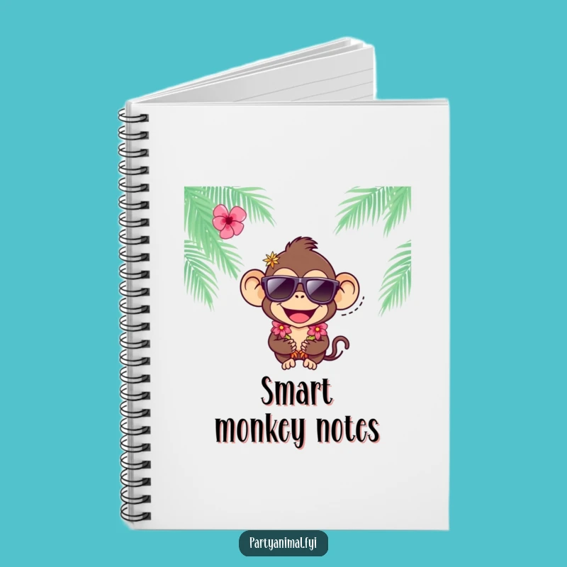 Funny Monkey Party Notebook - Sunglasses & Lei Journal Gift