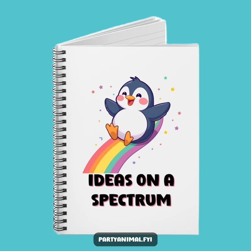 Funny Penguin Notebook: Gleeful Rainbow Slide Journal Gift