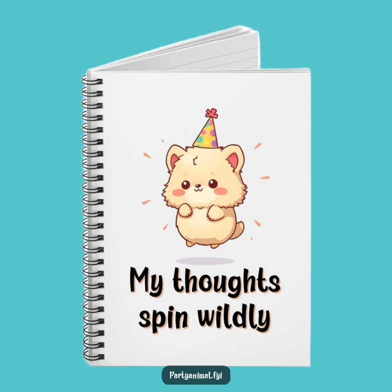 Funny Fluffy Party Animal Notebook: Jot Down Ideas with this Hilarious Spinning Character!