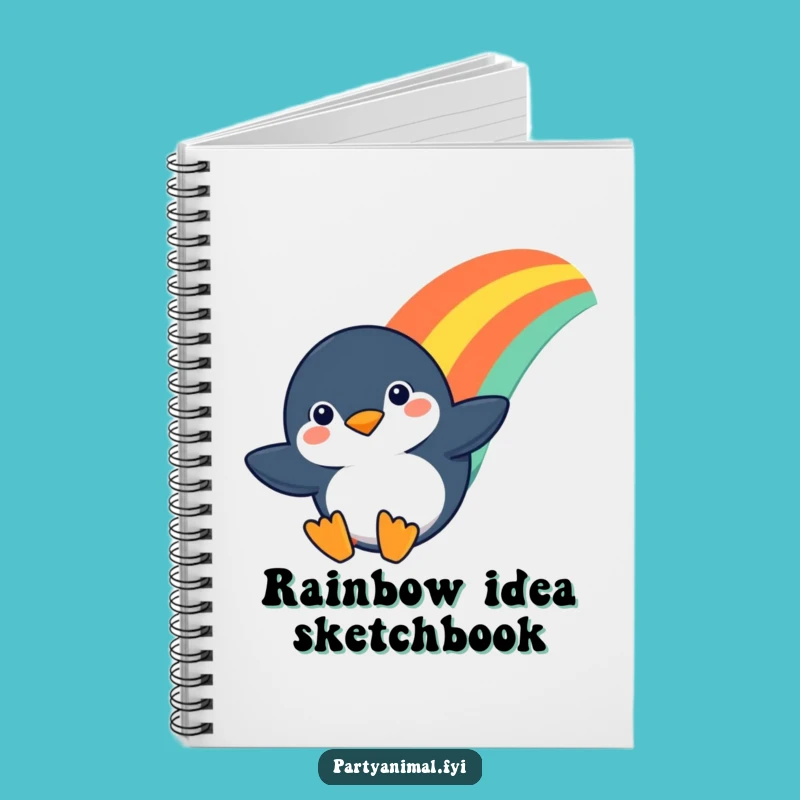 Funny Penguin Rainbow Slide Notebook - Hilarious Journal for Adventures