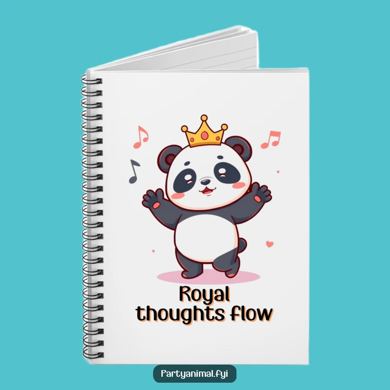 Funny Dancing Panda Crown Notebook - Royal Journal for Groovy Ideas