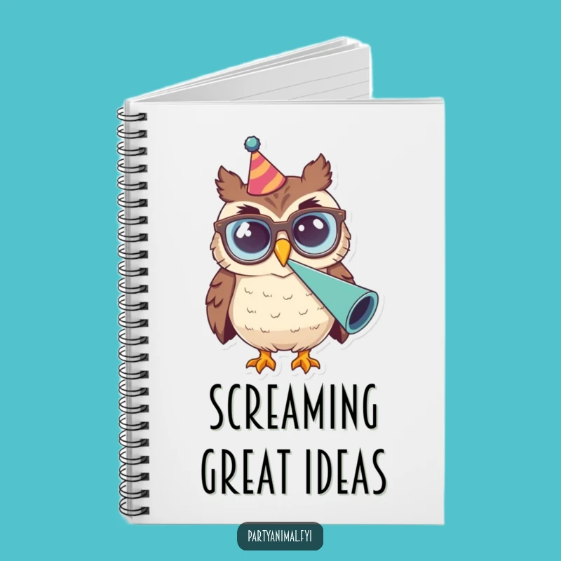 Funny Owl Glasses Party Horn Notebook: Study & Celebrate, Terrific Funny Gift!