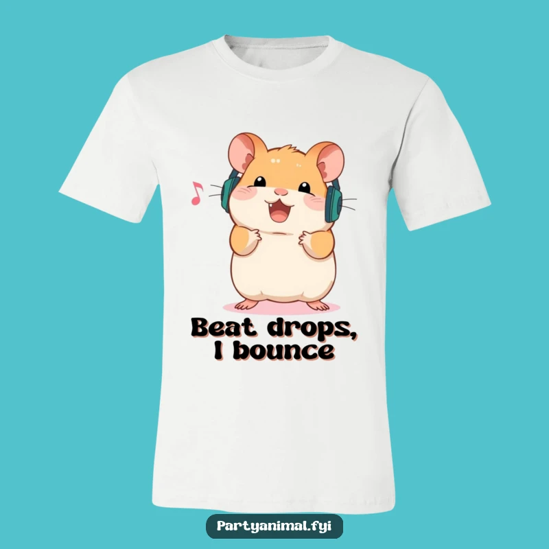 Funny Hamster T-Shirt: Bouncing to Music - Hilarious DJ Style Gift!