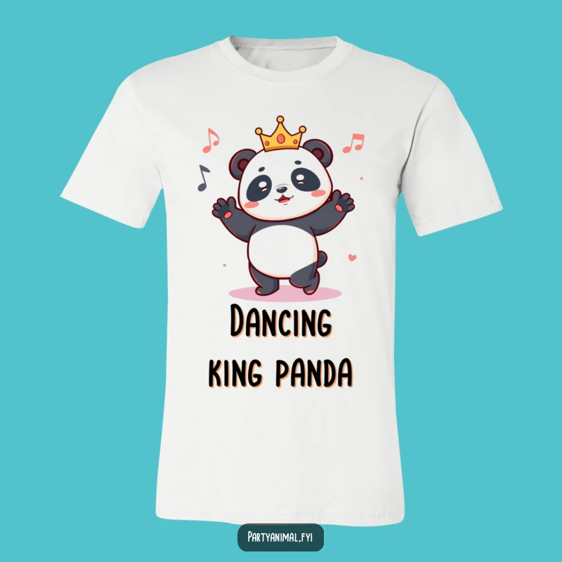 Funny Dancing Panda Crown T-Shirt - Royal Groovy Gift for Party People