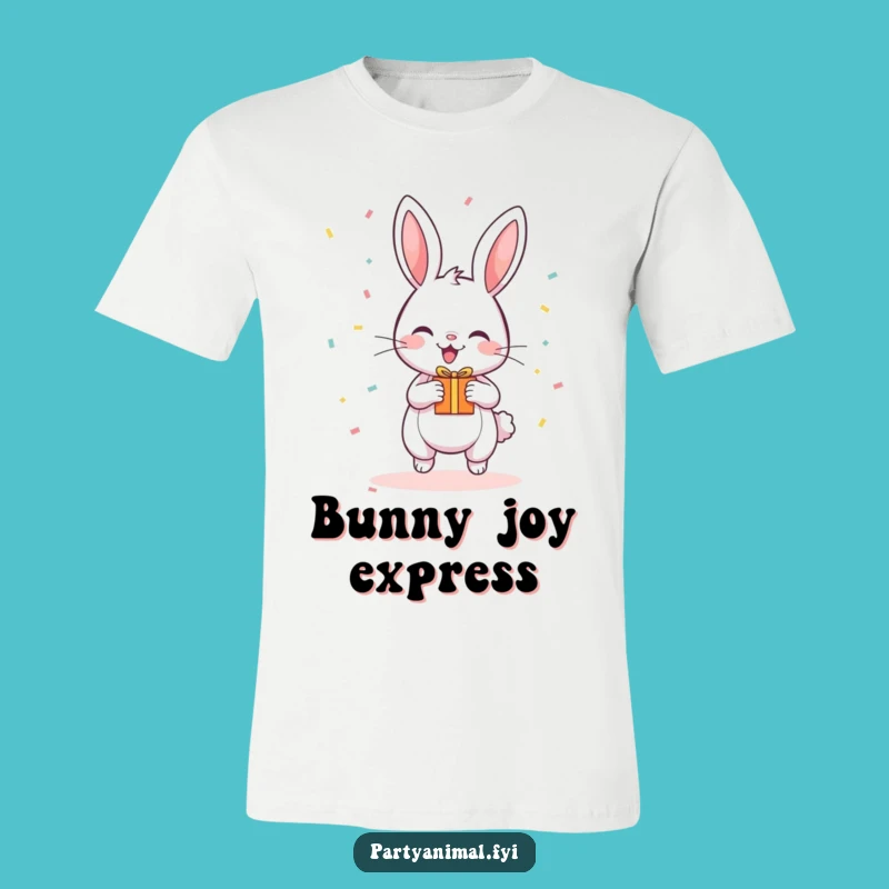 Funny Bunny Party T-Shirt - Bouncing Confetti Gift Tee, Ideal Funny Gift