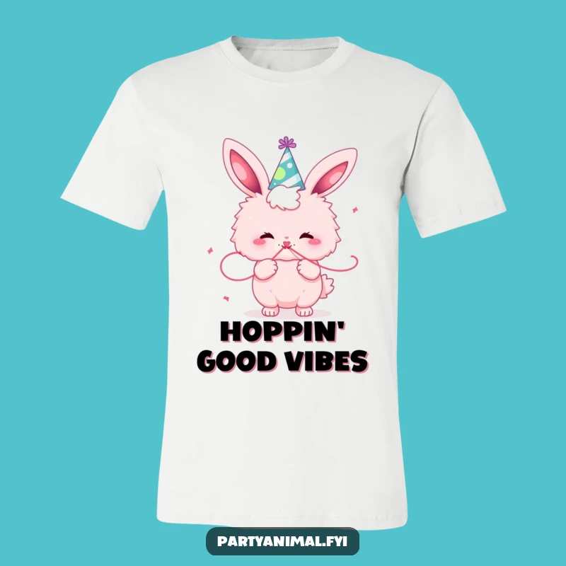Funny Pink Bunny Party T-Shirt - Festive & Fun Apparel Gift
