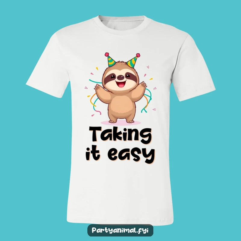 Funny Sloth Party T-Shirt: Slow Shimmy Streamer Joy Gift