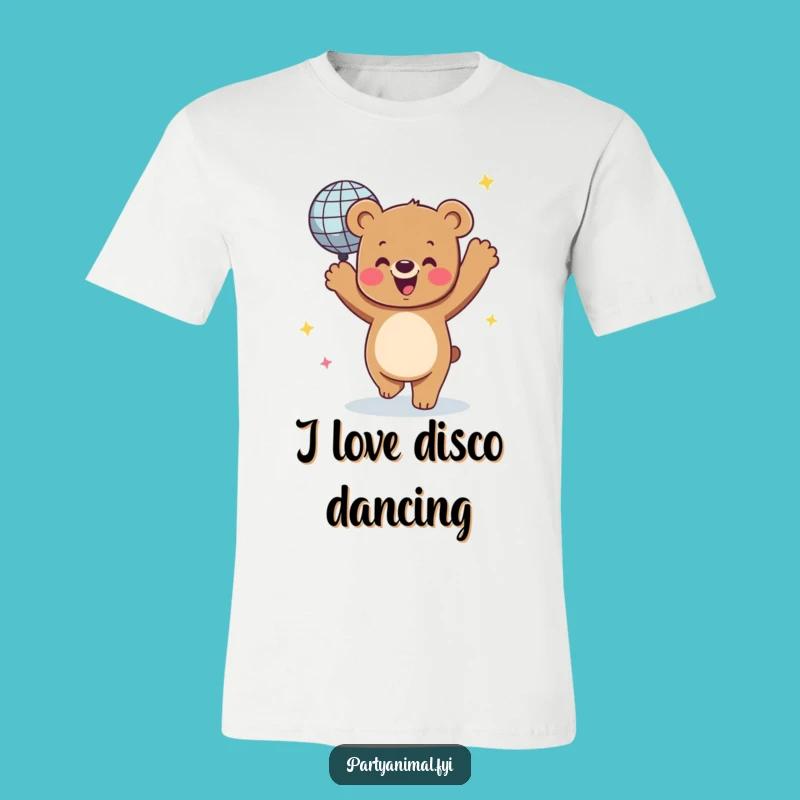 Funny Dancing Bear Disco Ball T-Shirt - Groovy Party Animal Tee