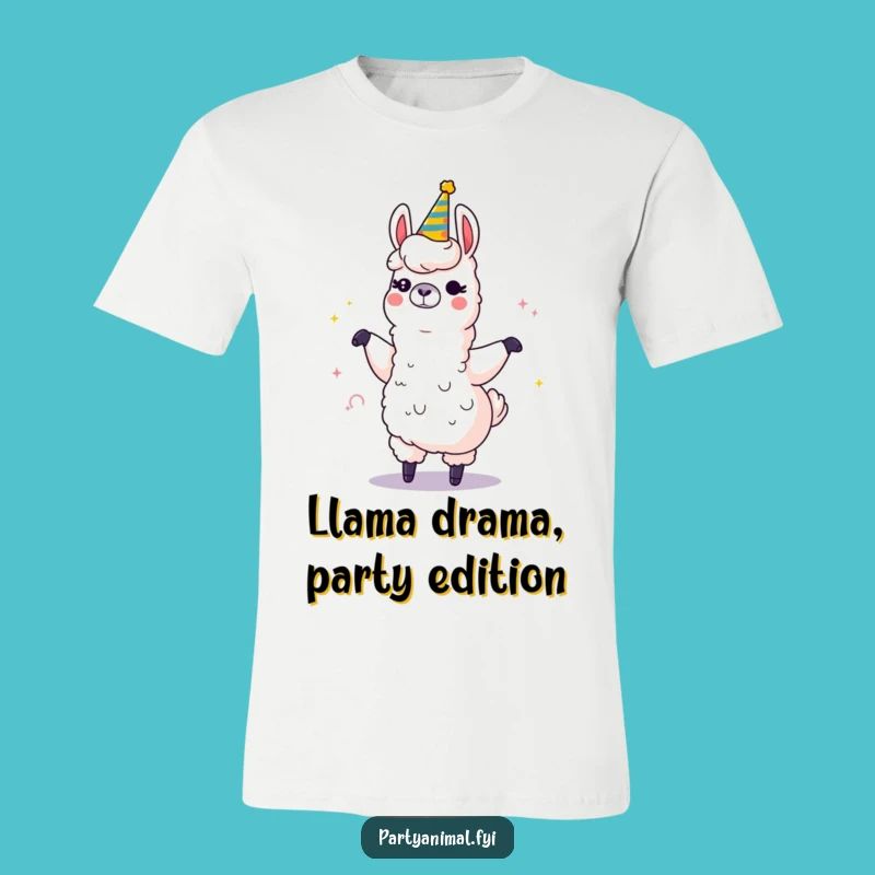 Funny Llama Dancing Tee - Sparkling Party Horn Shirt for Fiesta Lovers