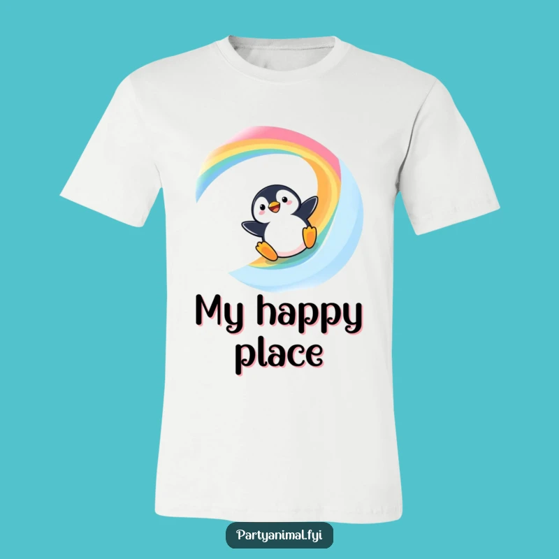Funny Kawaii Penguin Rainbow Slide T-Shirt: The Ultimate Humorous Gift!