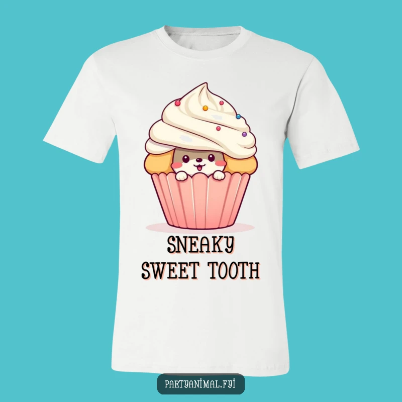 Funny Mischievous Animal Cupcake T-Shirt: Sneaky Sweetness, Awesome Funny Gift!