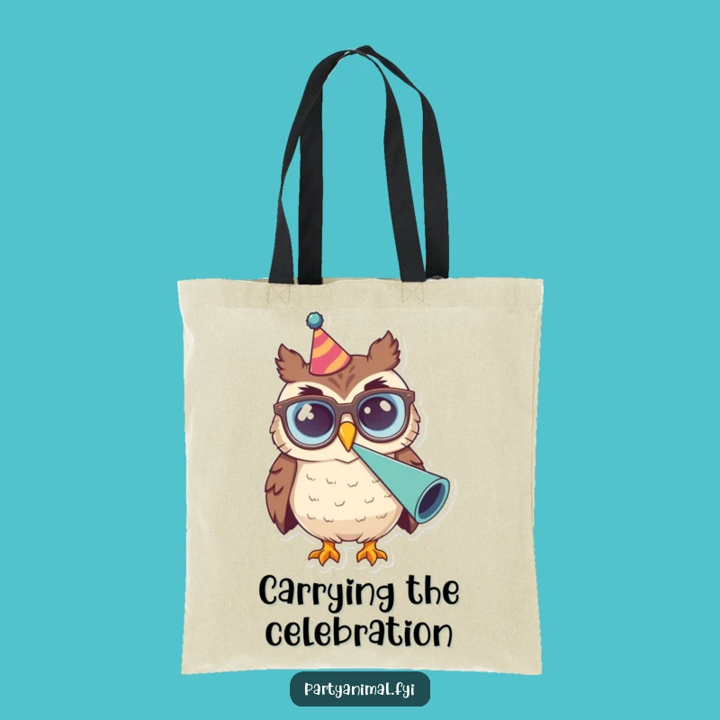 Funny Owl Glasses Party Horn Tote Bag: Stylish & Spacious Bag, Perfect Funny Gift!