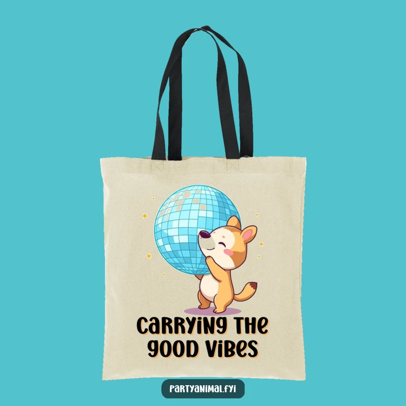 Funny Disco Animal Tote Bag: Carry Your Party with this Hilarious Character!