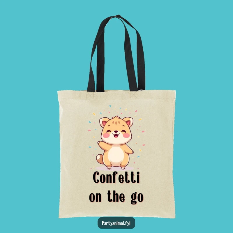 Carry Your Fun: Funny Cheerful Animal Confetti Juggling Tote Bag