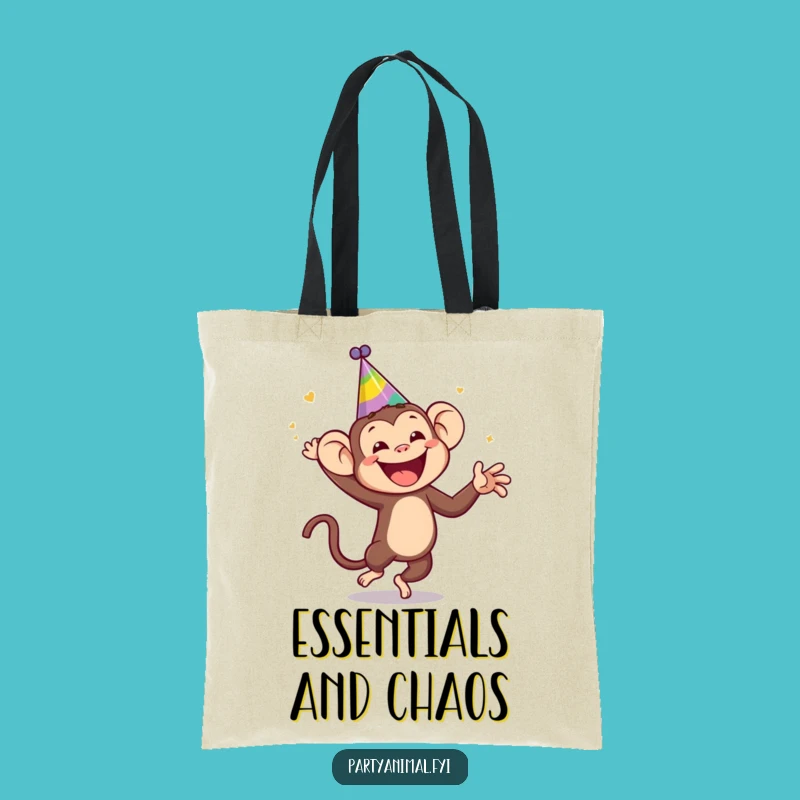 Funny Monkey Tote Bag: Wild Dancing Party Hat Accessory Gift