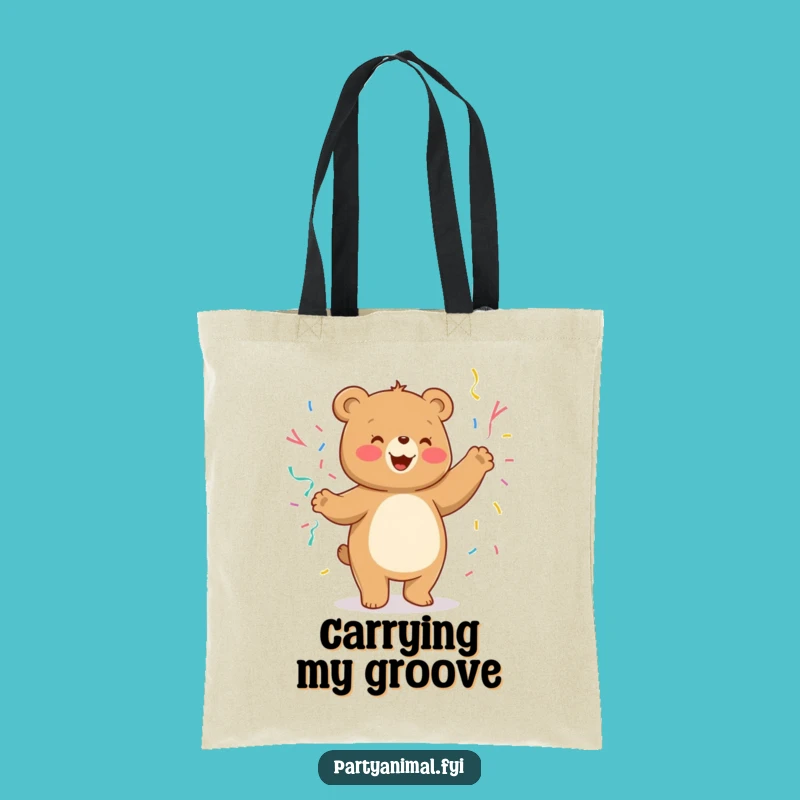 Funny Bear Dance Tote Bag - Silly Streamer Carryall, Great Funny Gift