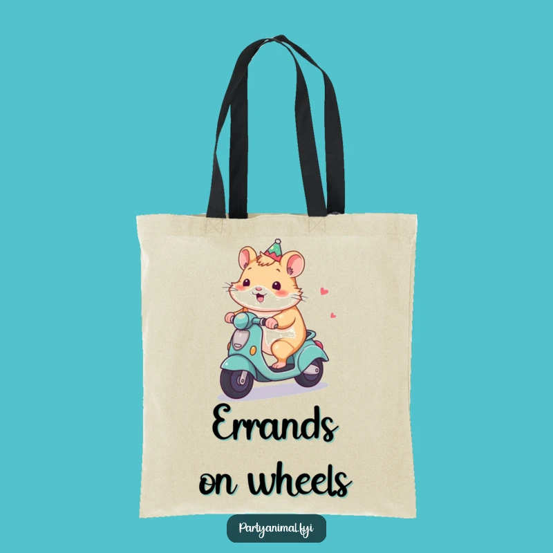 Funny Hamster Scooter Tote Bag: Carry Fun and Laughter Everywhere