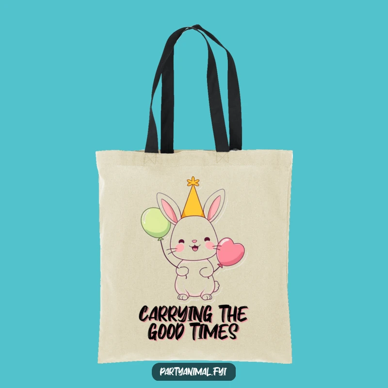 Funny Rabbit Party Tote Bag: Cheerful Carry-All, Hilarious & Practical Gift