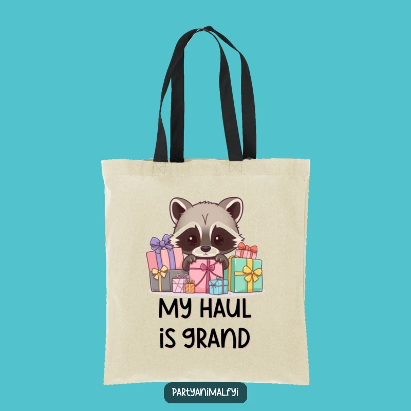 Funny Raccoon Gift Tote Bag: Curious Peeker Carry-All