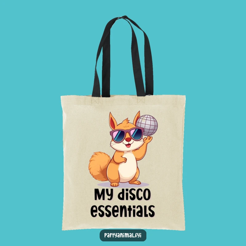 Funny Squirrel Disco Tote: Carry Your Party with a Cool Squirrel!