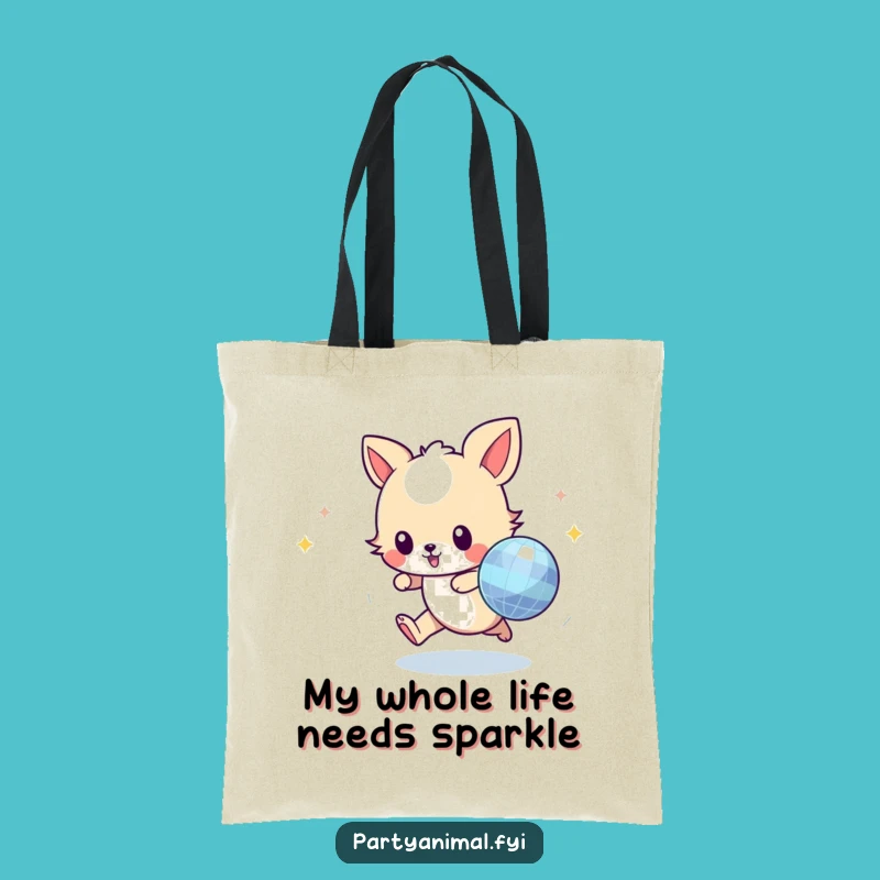 Funny Animal Disco Ball Tote Bag - Carry Your Fun in Style!